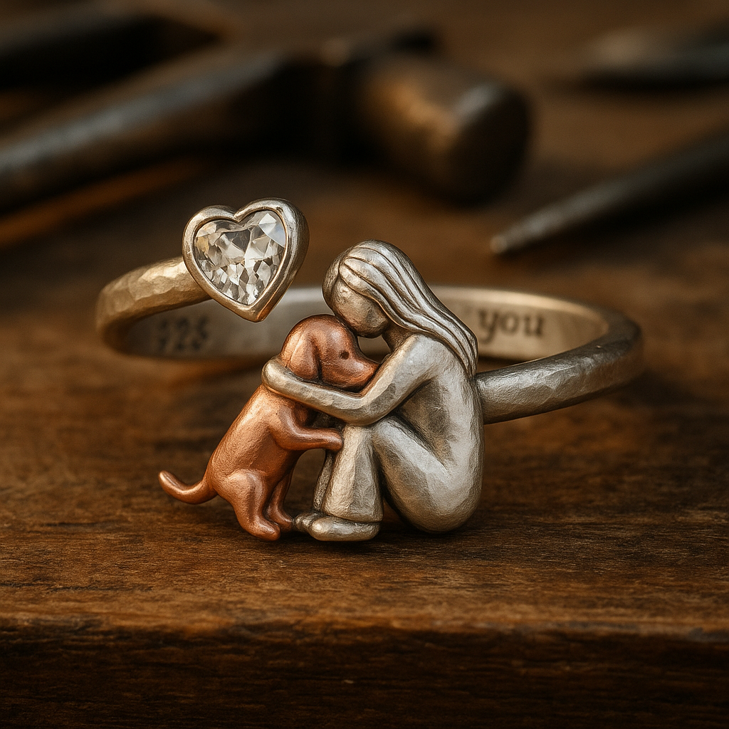 Bague en Argent Sterling 925 Fait Main avec Zirconia en Forme de Cœur – Taille Ajustable