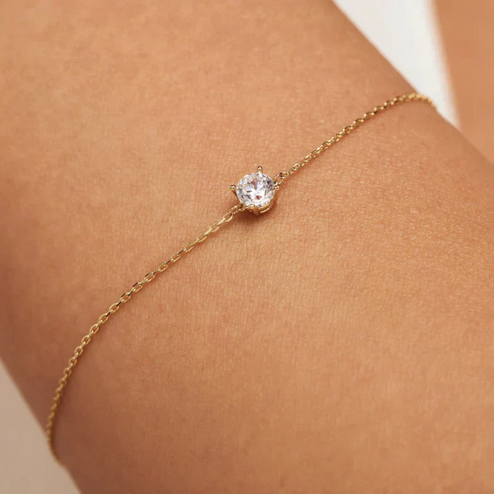 Bracelet Cléa en Pierre | Or Blanc