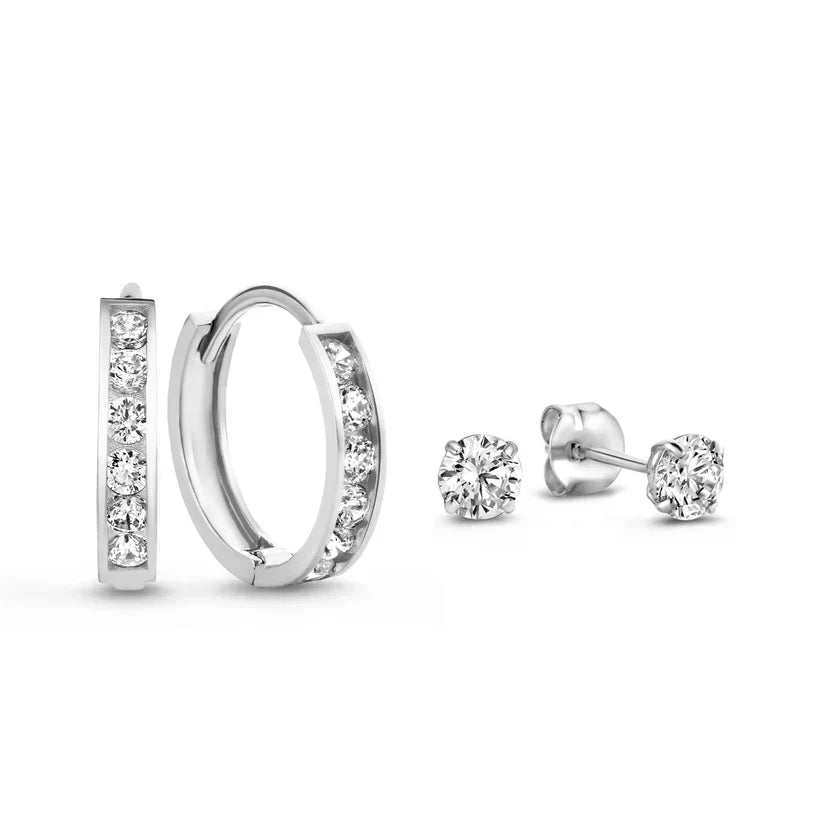 Boucles d'oreilles en pierre Dara Brillane | Or blanc