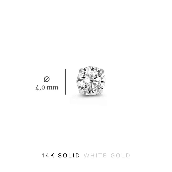 Ensemble de Boucles d'Oreilles en Pierre Dara Brillane | Or Blanc