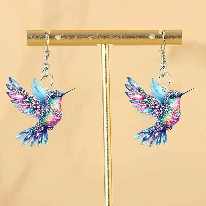 Boucles d'oreilles pendantes colibri