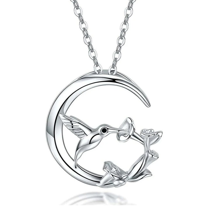 Pendentif en Argent Vintage Oiseau de Lune