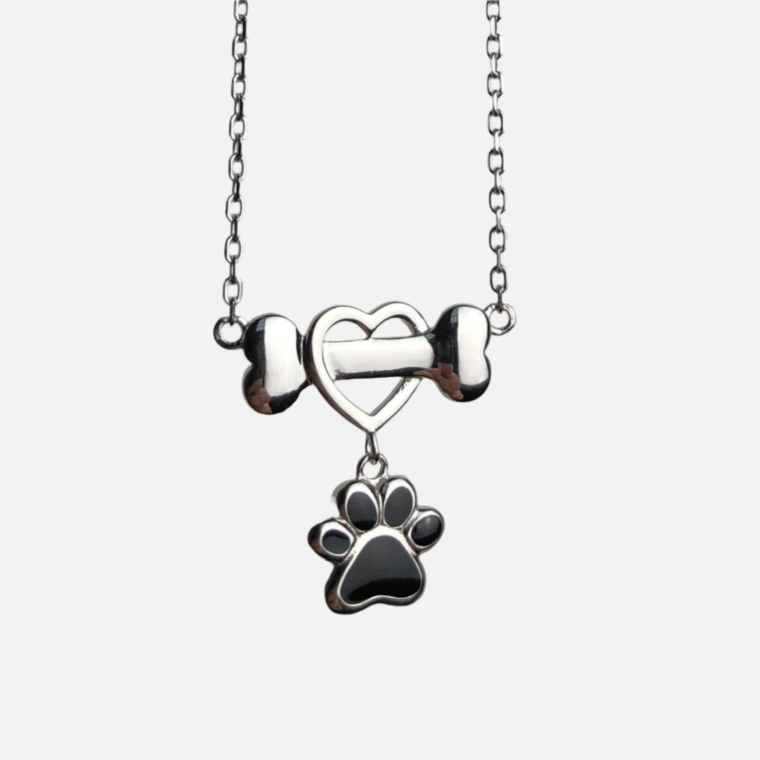 Collier de Patte de Chien Élégant en Acier Inoxydable