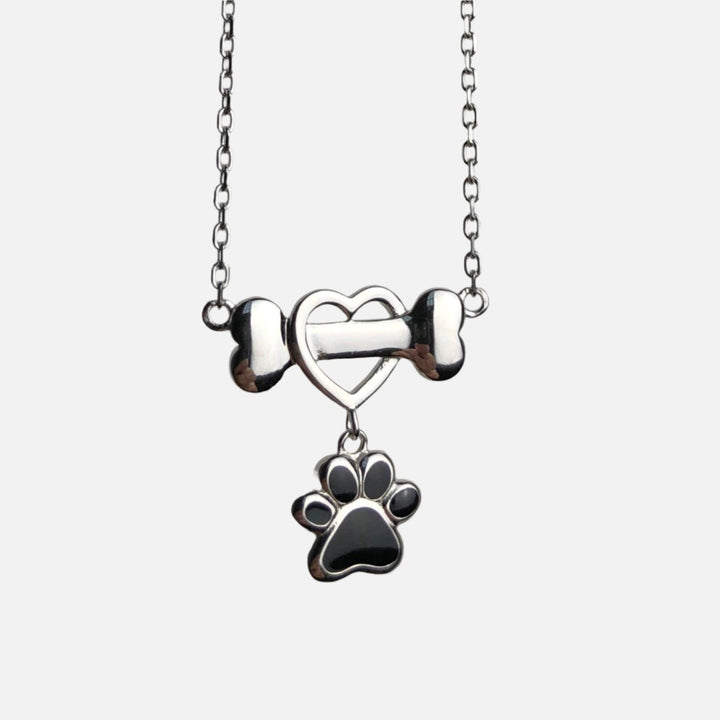 Collier de Patte de Chien Élégant en Acier Inoxydable