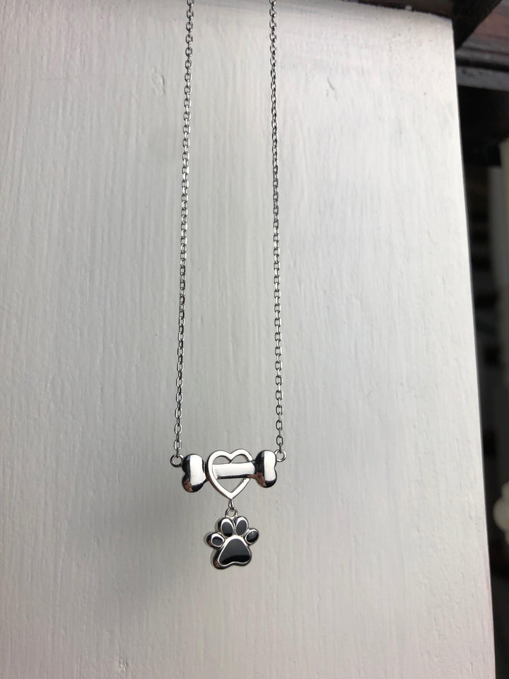 Collier de Patte de Chien Élégant en Acier Inoxydable
