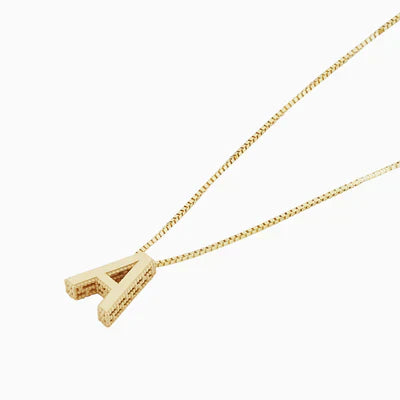 Collier initial en lettre d'amour | Or blanc