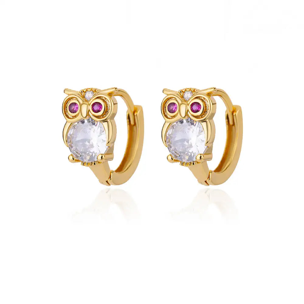 Boucles d'oreilles créoles en cristal animal