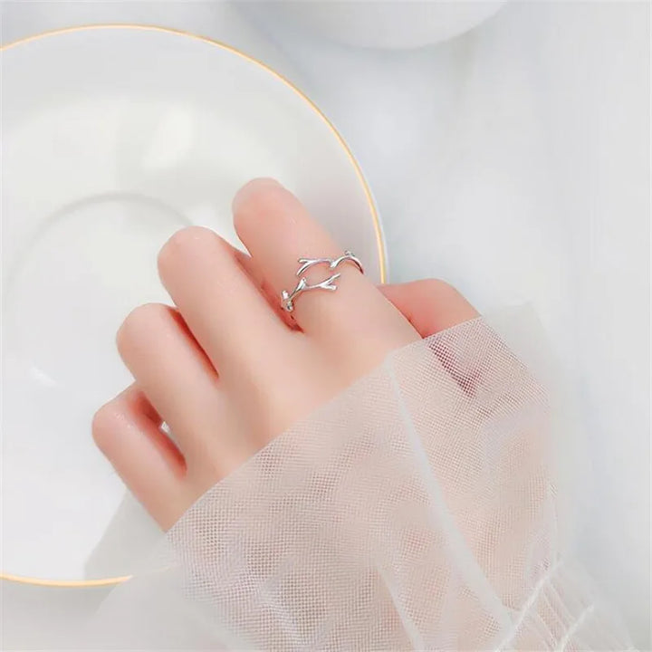 Bague en Argent Sterling en Forme de Branche