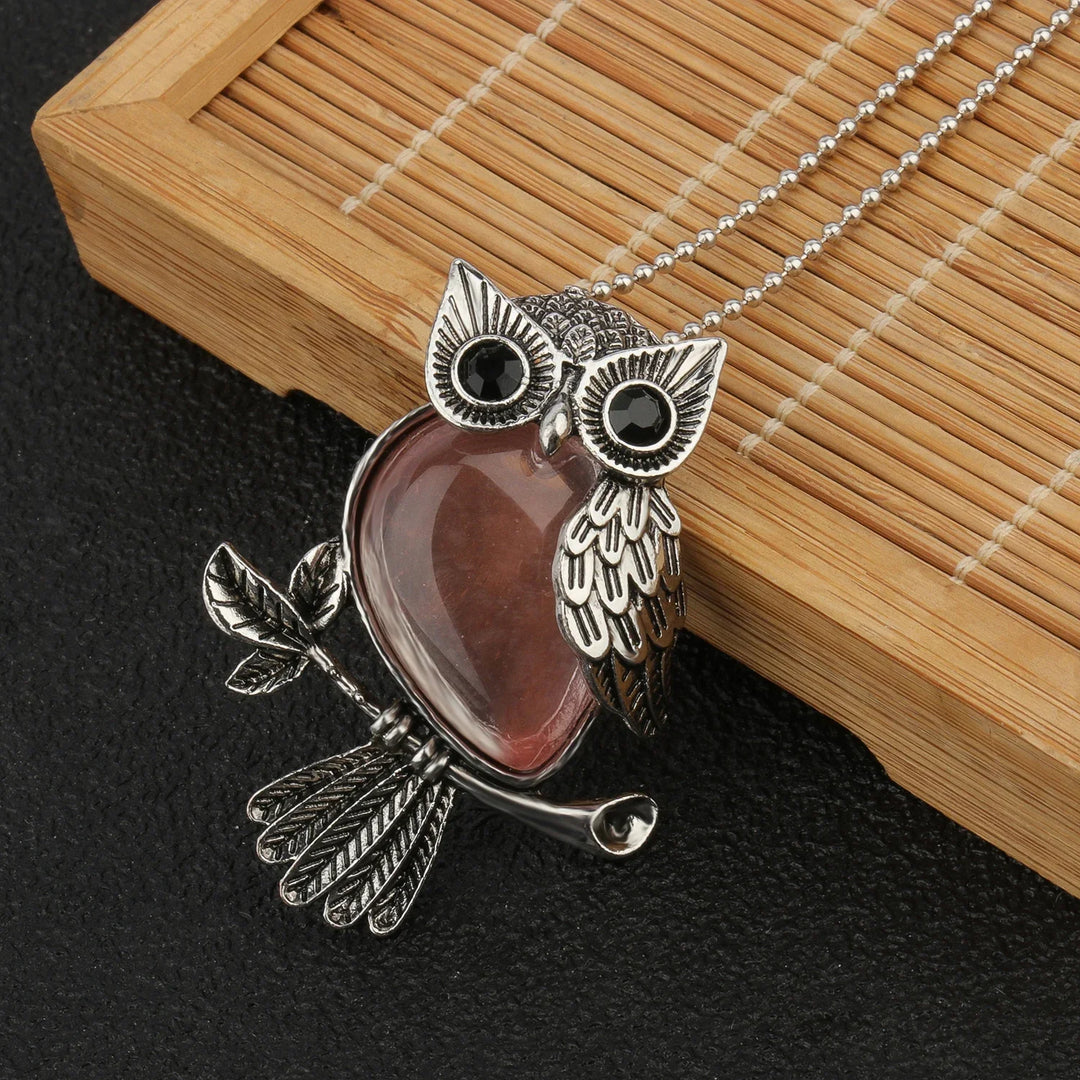 Pendentif en cristal de hibou sage
