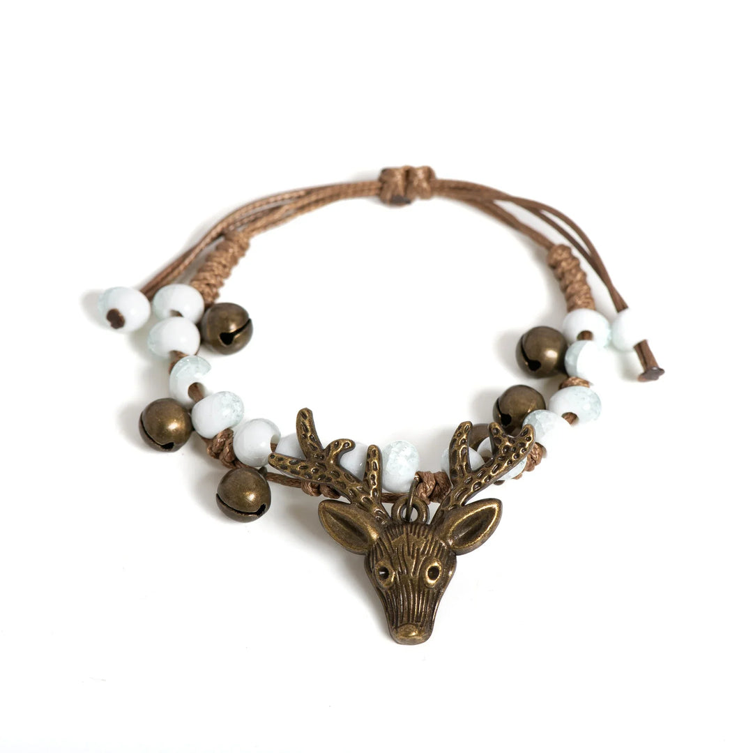 Bracelet en céramique fait main avec charme faon