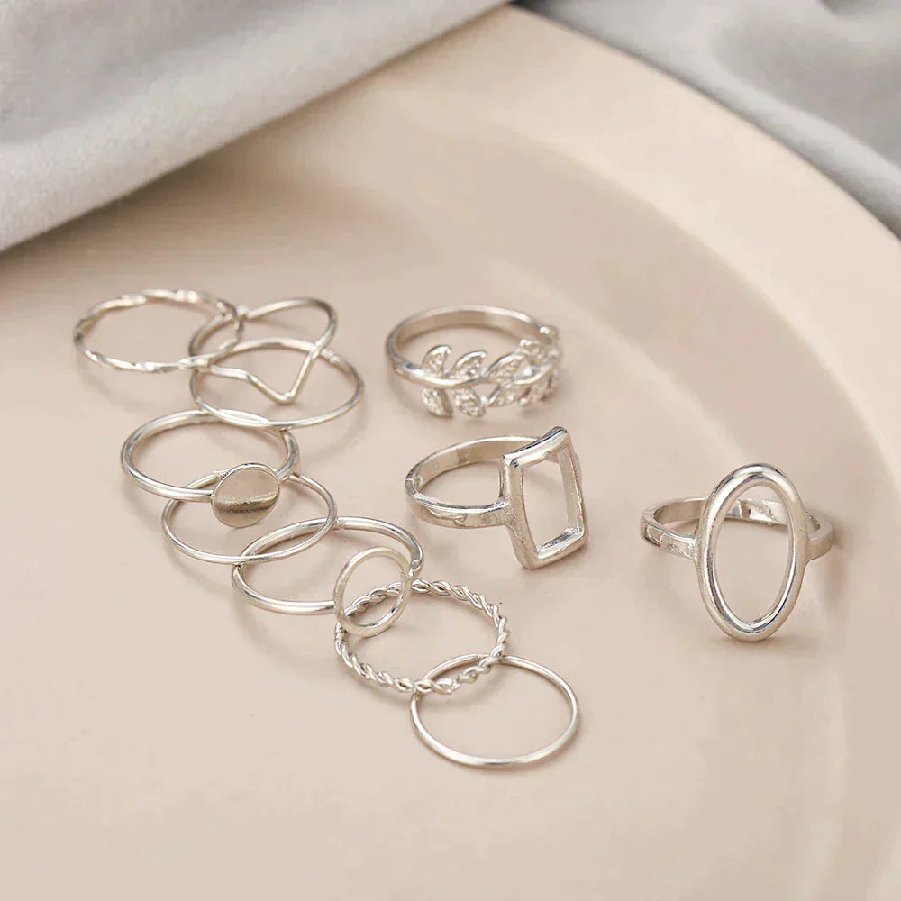 Pack de 11 Bagues en Argent Vintage