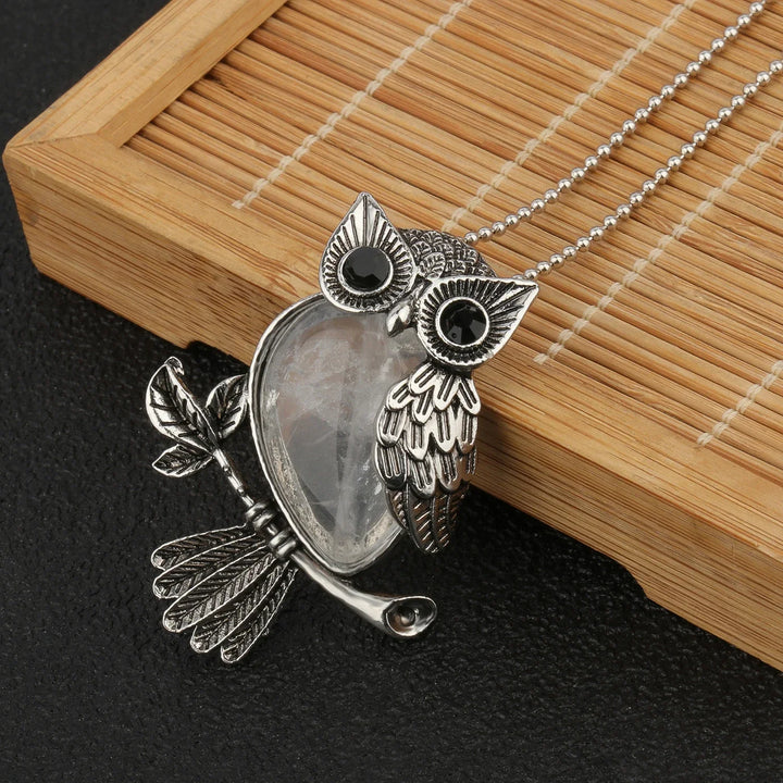 Pendentif en cristal de hibou sage