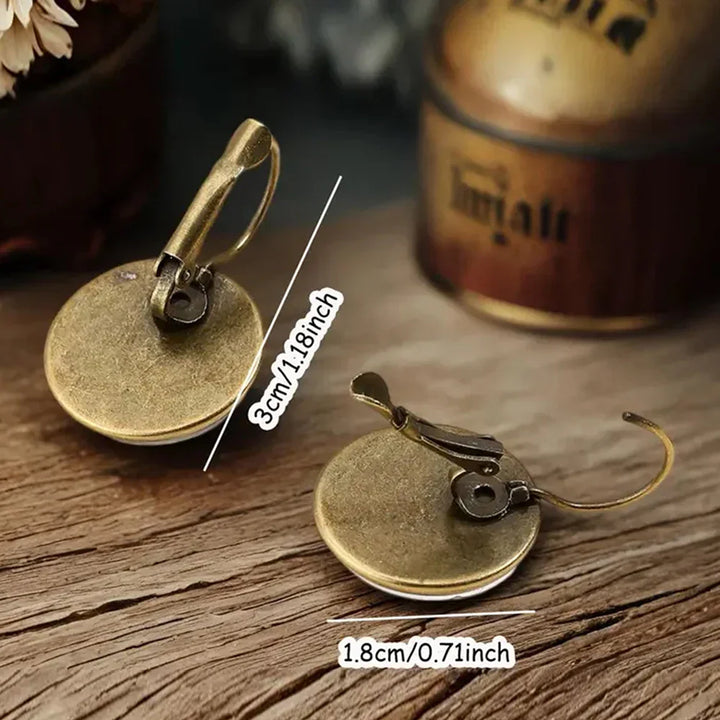 Boucles d'oreilles en verre avec dôme animal fantaisiste
