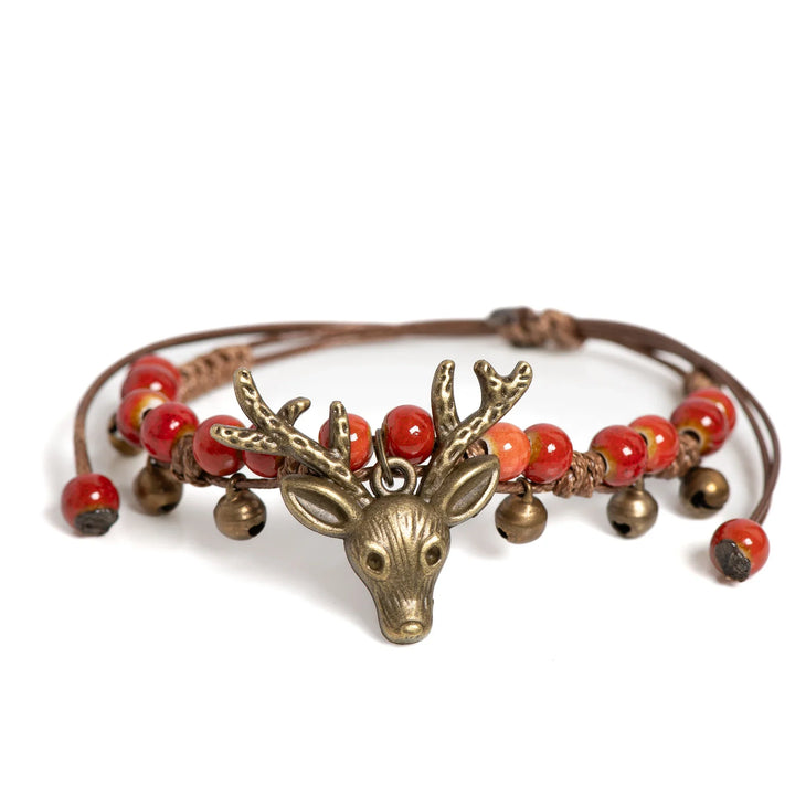 Bracelet charme faon en céramique fait main