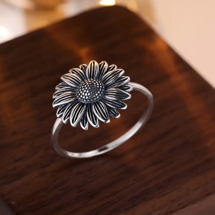 Bague Tournesol Argentée