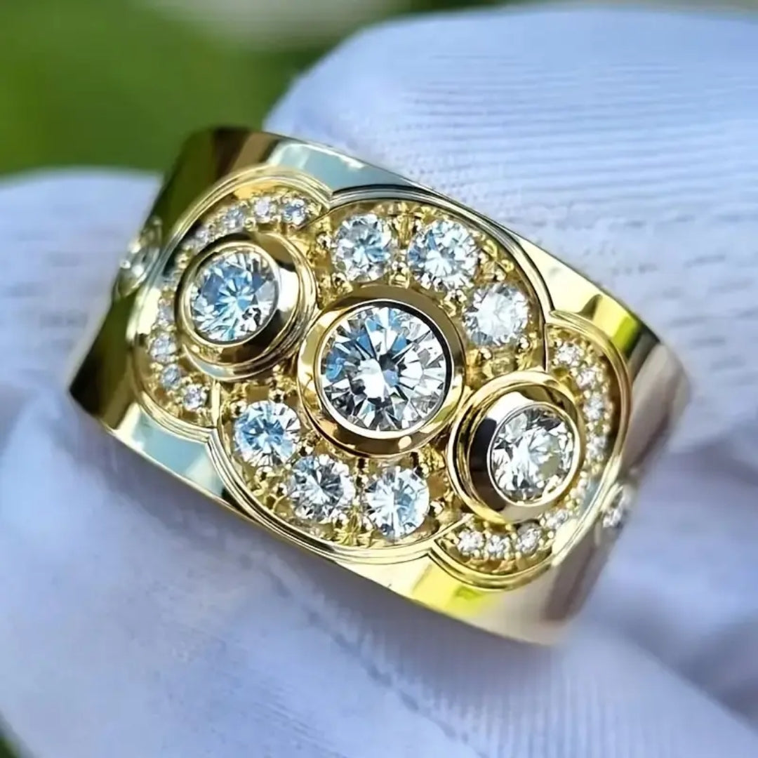 Bague en Zirconia Doré Étincelant