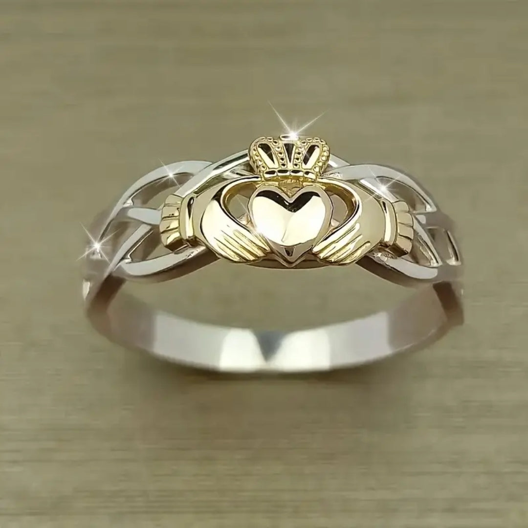 Bague en Argent avec Couronne en Or