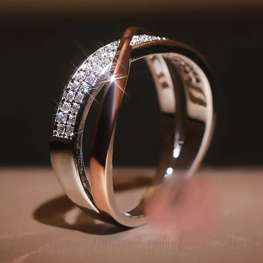 Bague Croisée Brillante