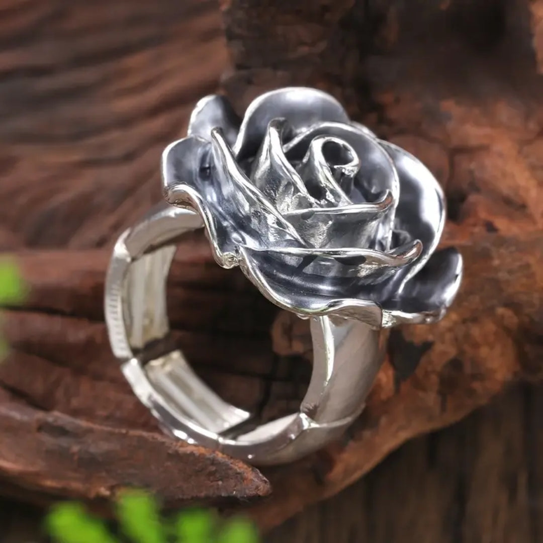 Bague Argentée Nature Rose
