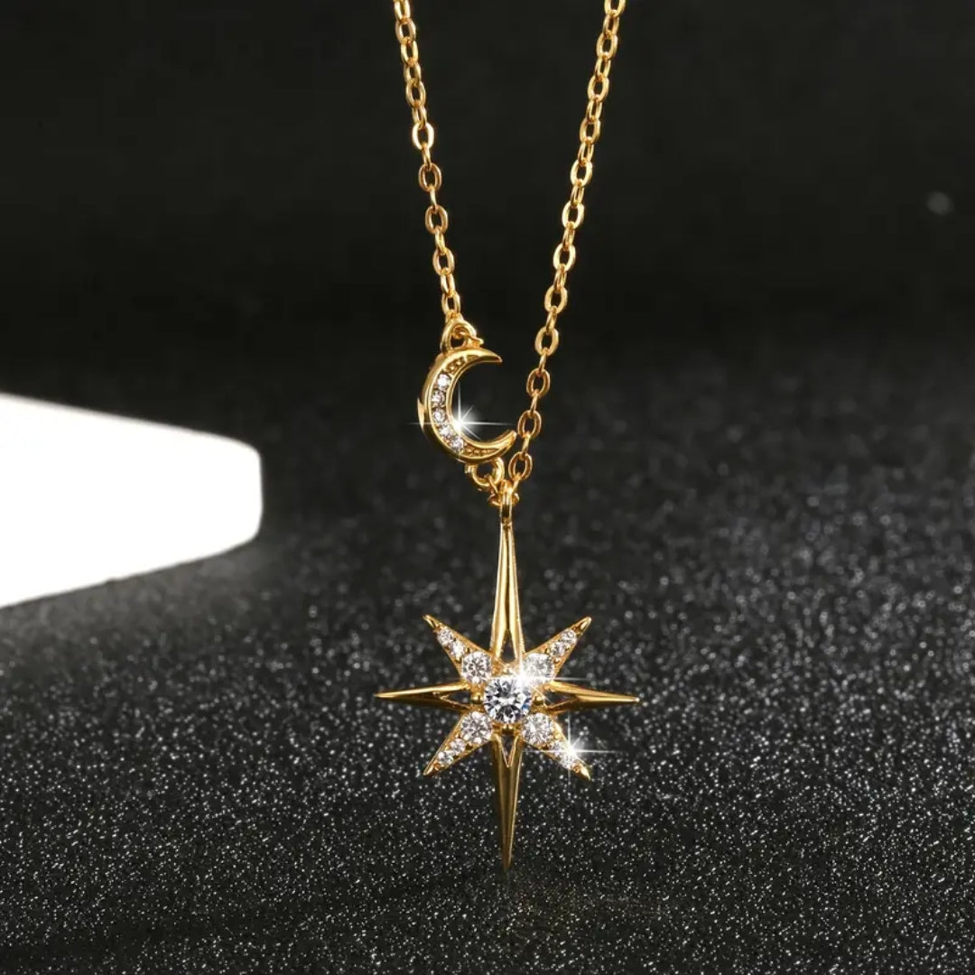 Collier en Cristal d'Étoile en Or