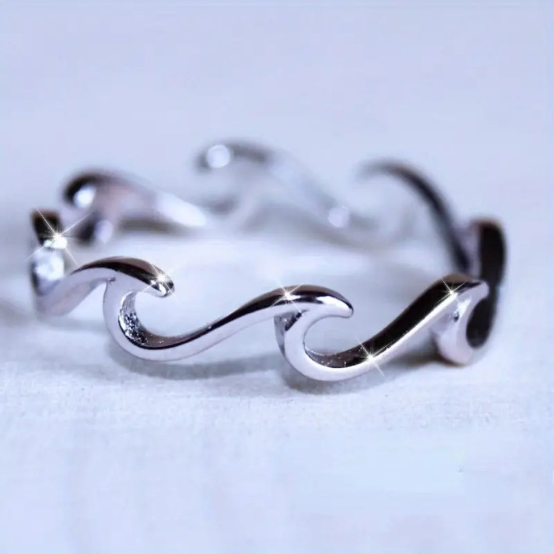 Bague Ondulée Plaquée Argent
