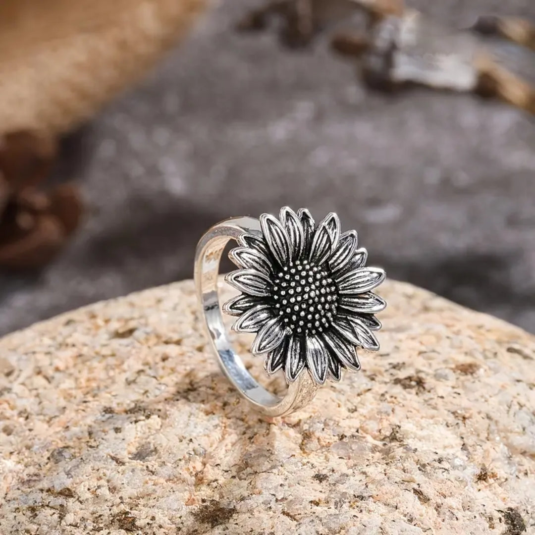 Bague Tournesol Argentée