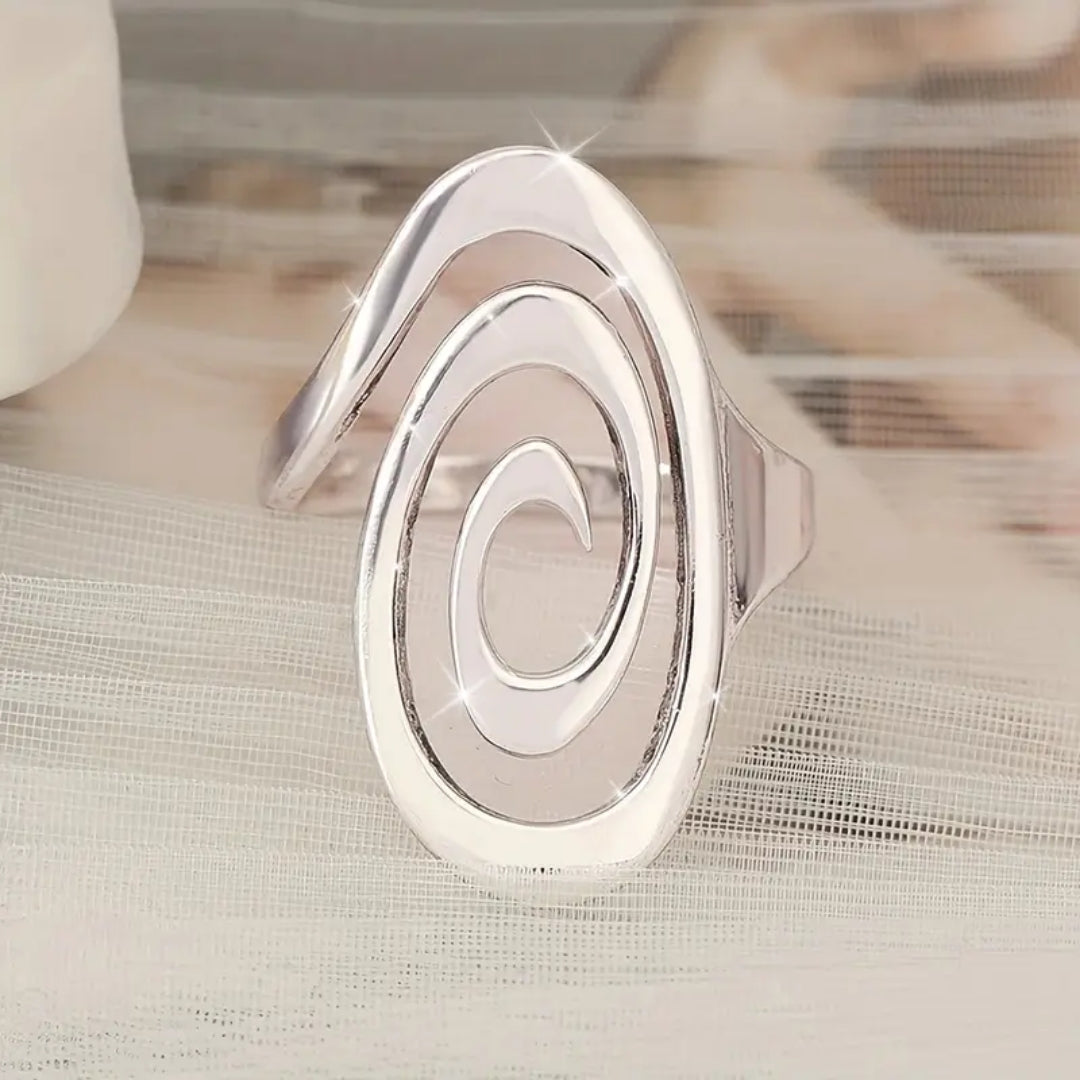 Bague Labyrinthe Argentée Brillante