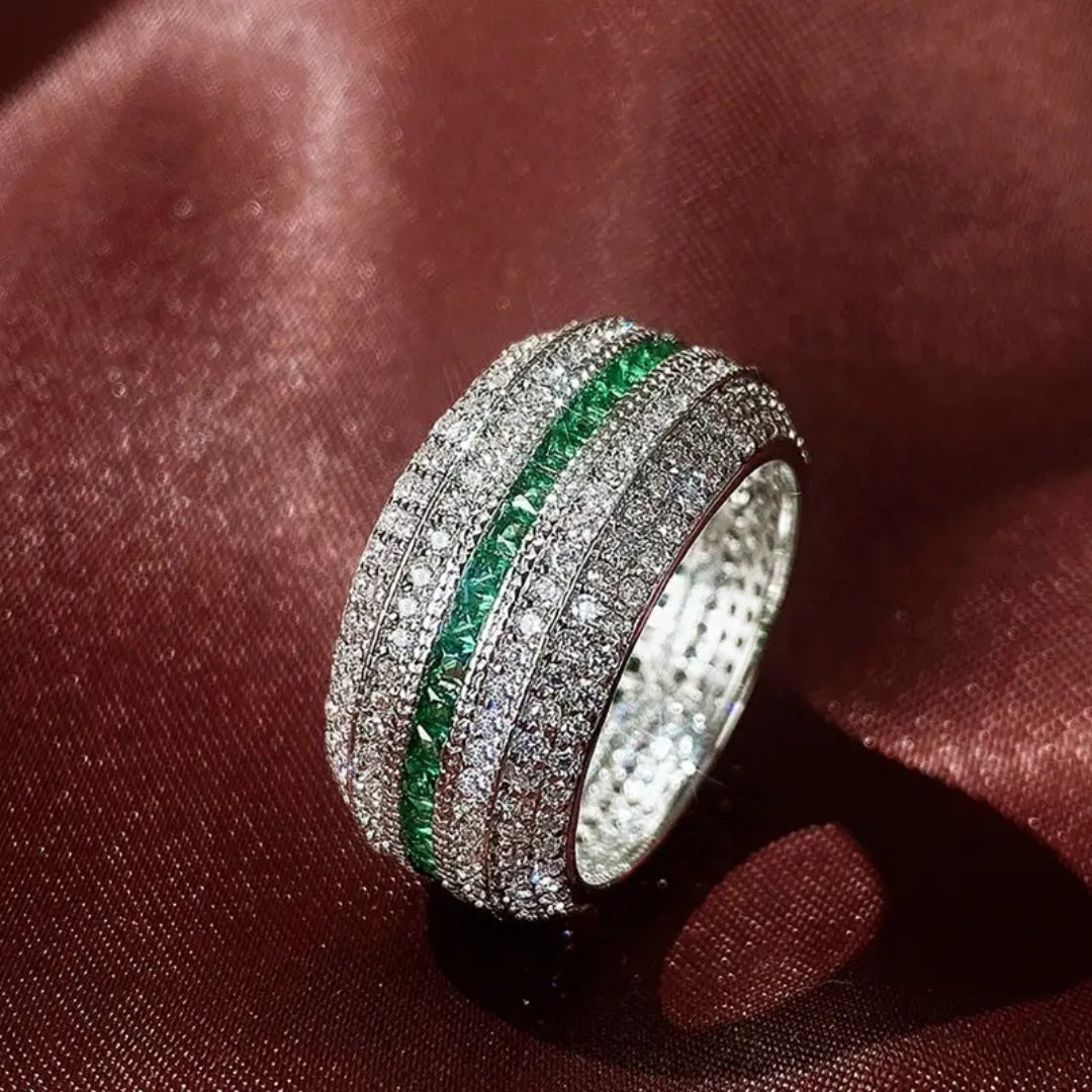 Bague en Argent Crown Emerald Trail