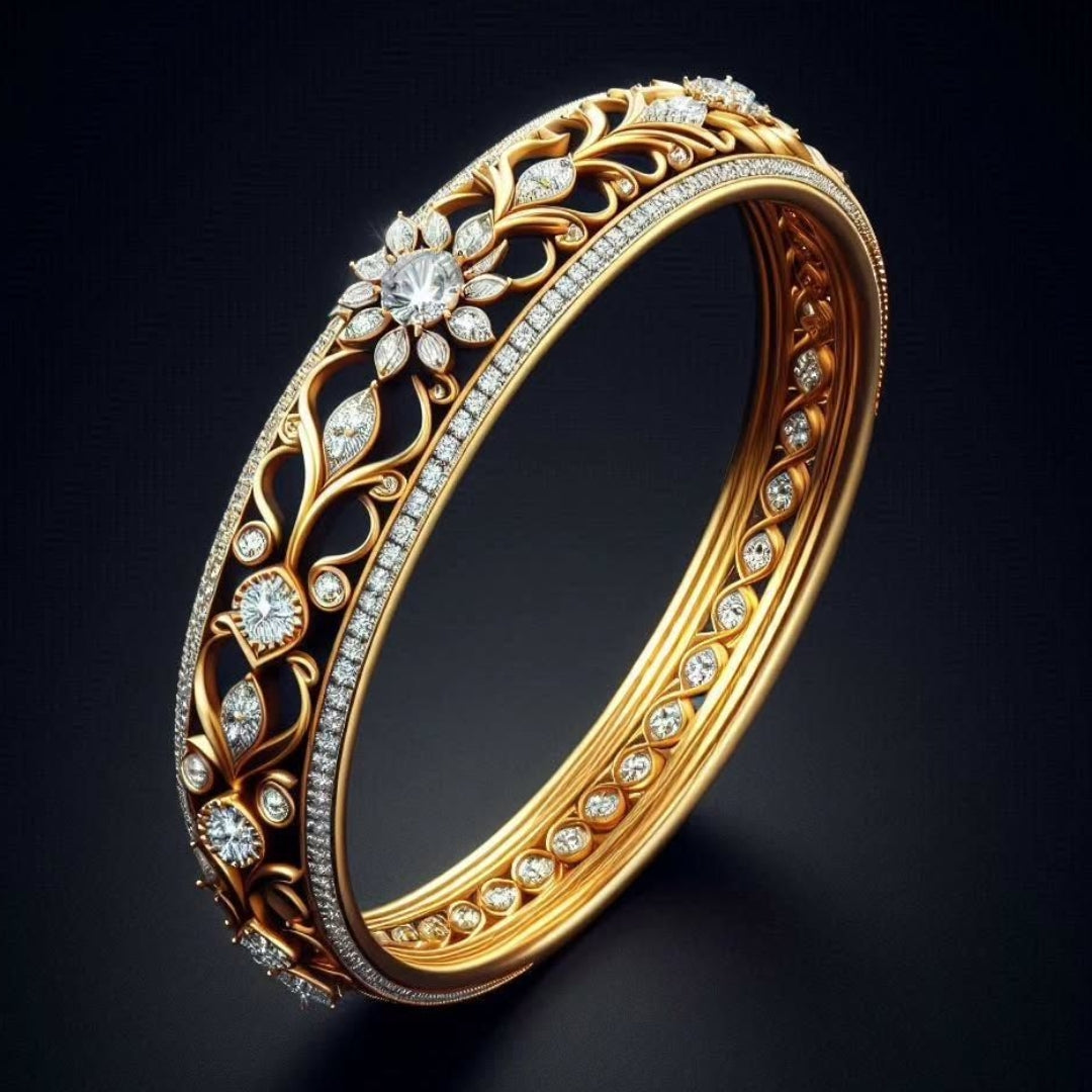 Bague en Zirconium Doré Exotique