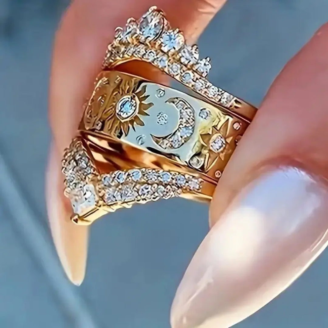 Bague Soleil & Lune Dorée