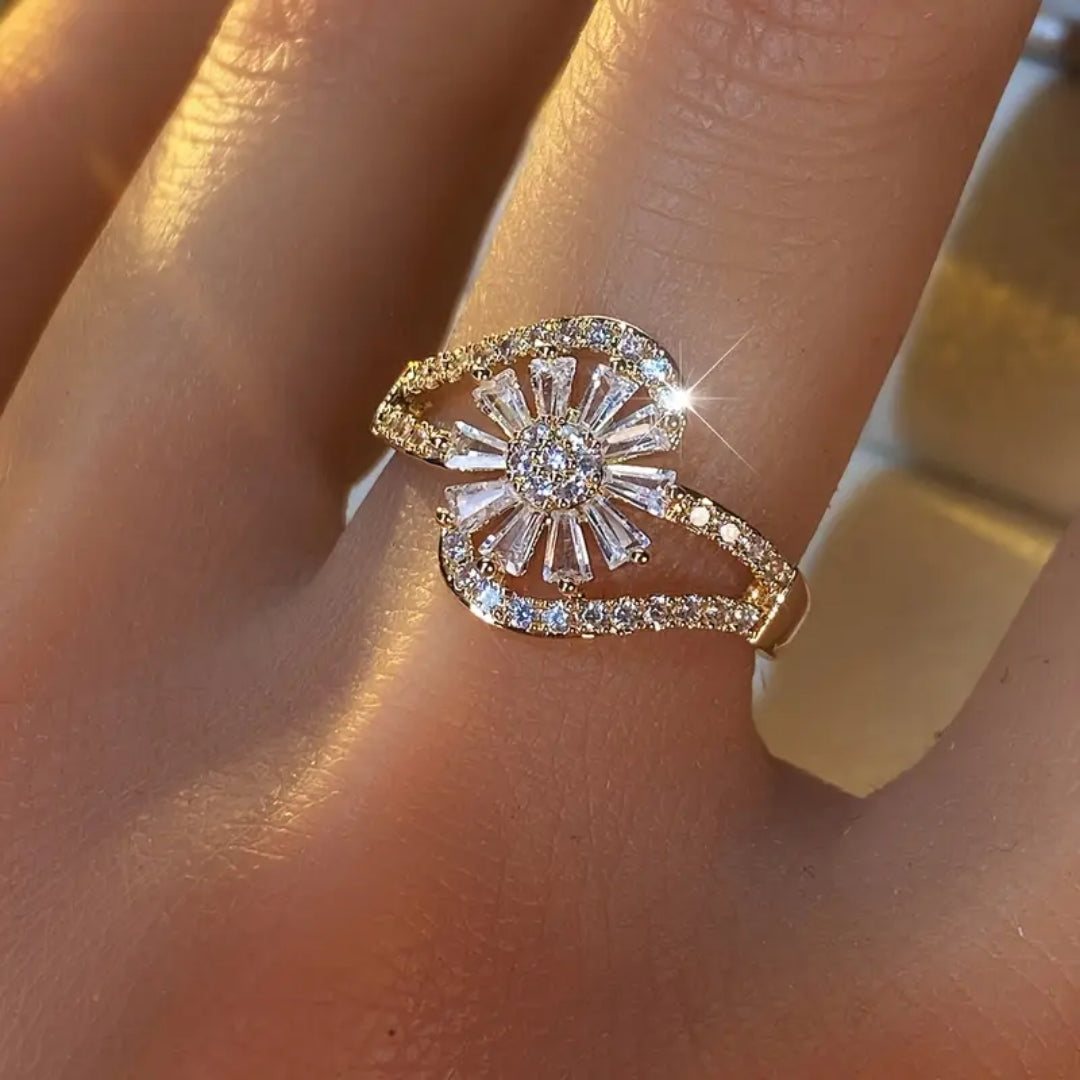 Bague en Cristal Marguerite Ondulée