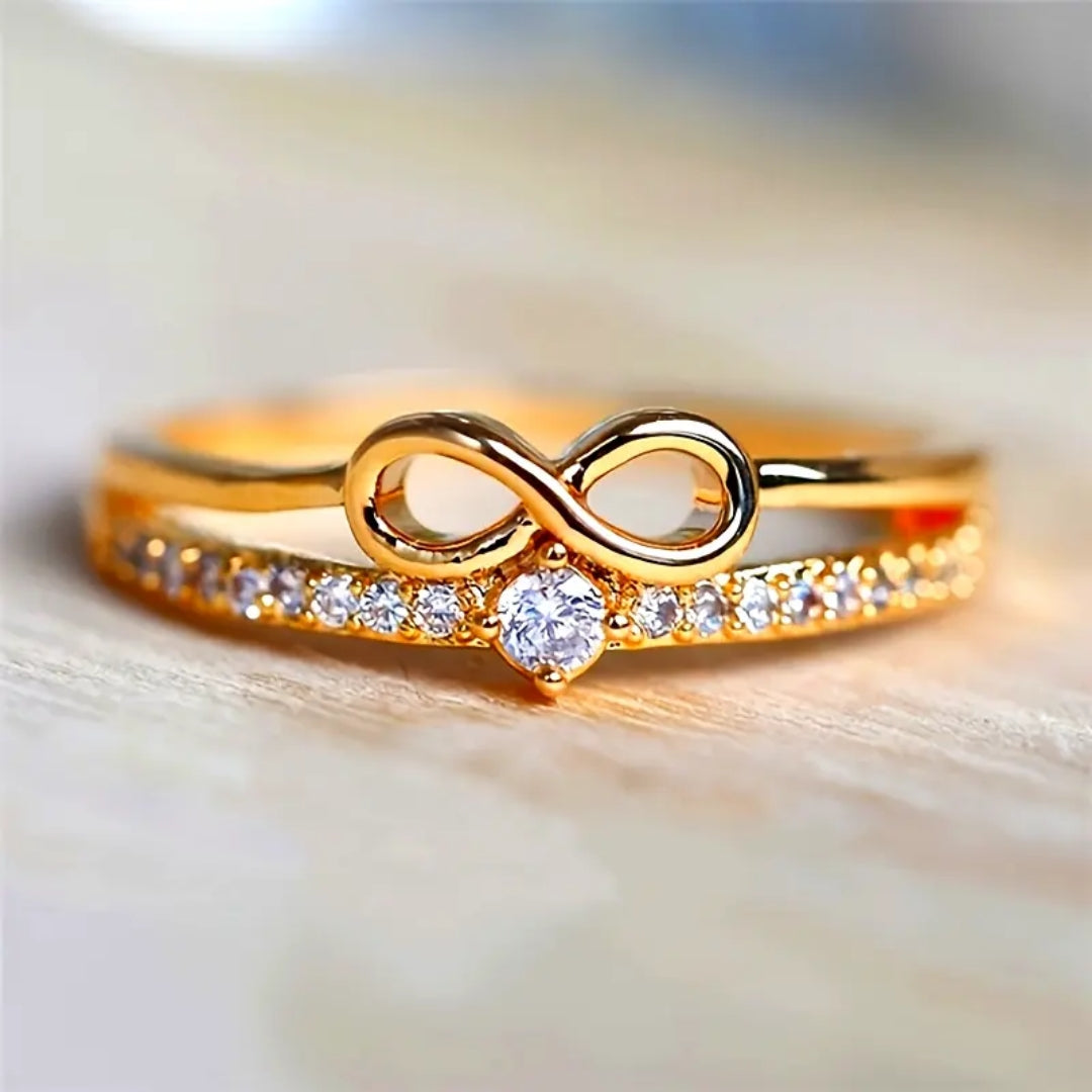 Bague en Zirconium Infini Doré