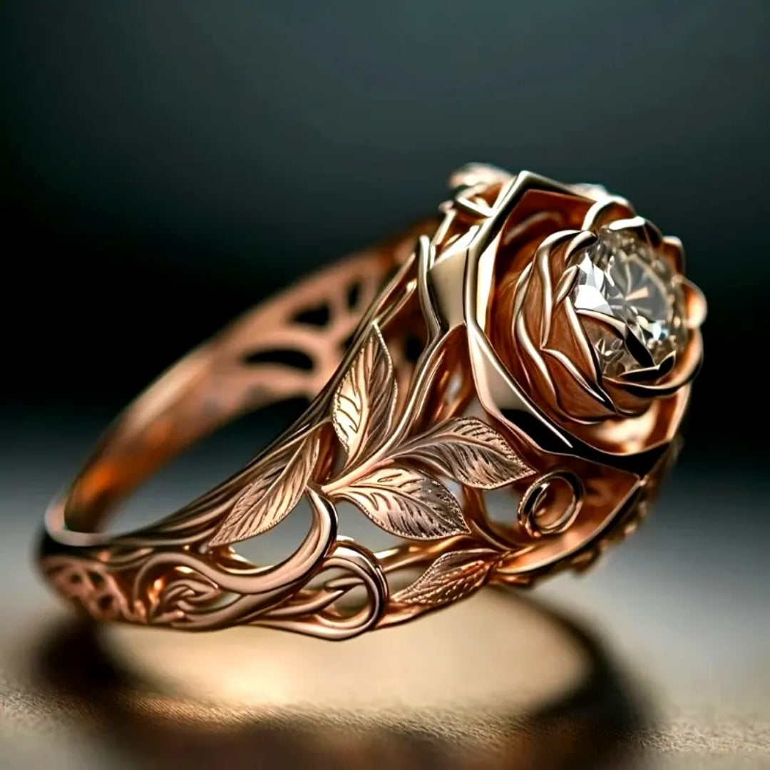 Bague Creuse en Zirconium Rose