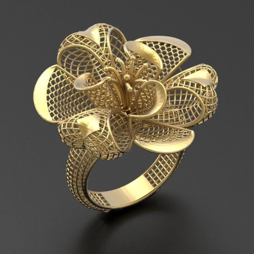 Bague en or creux Exotic Blossom