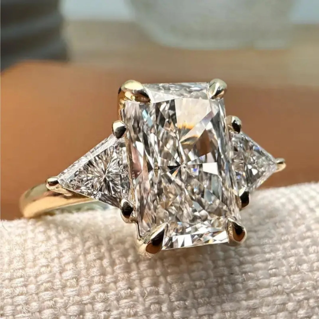 Bague en Verre Blanc Cubique