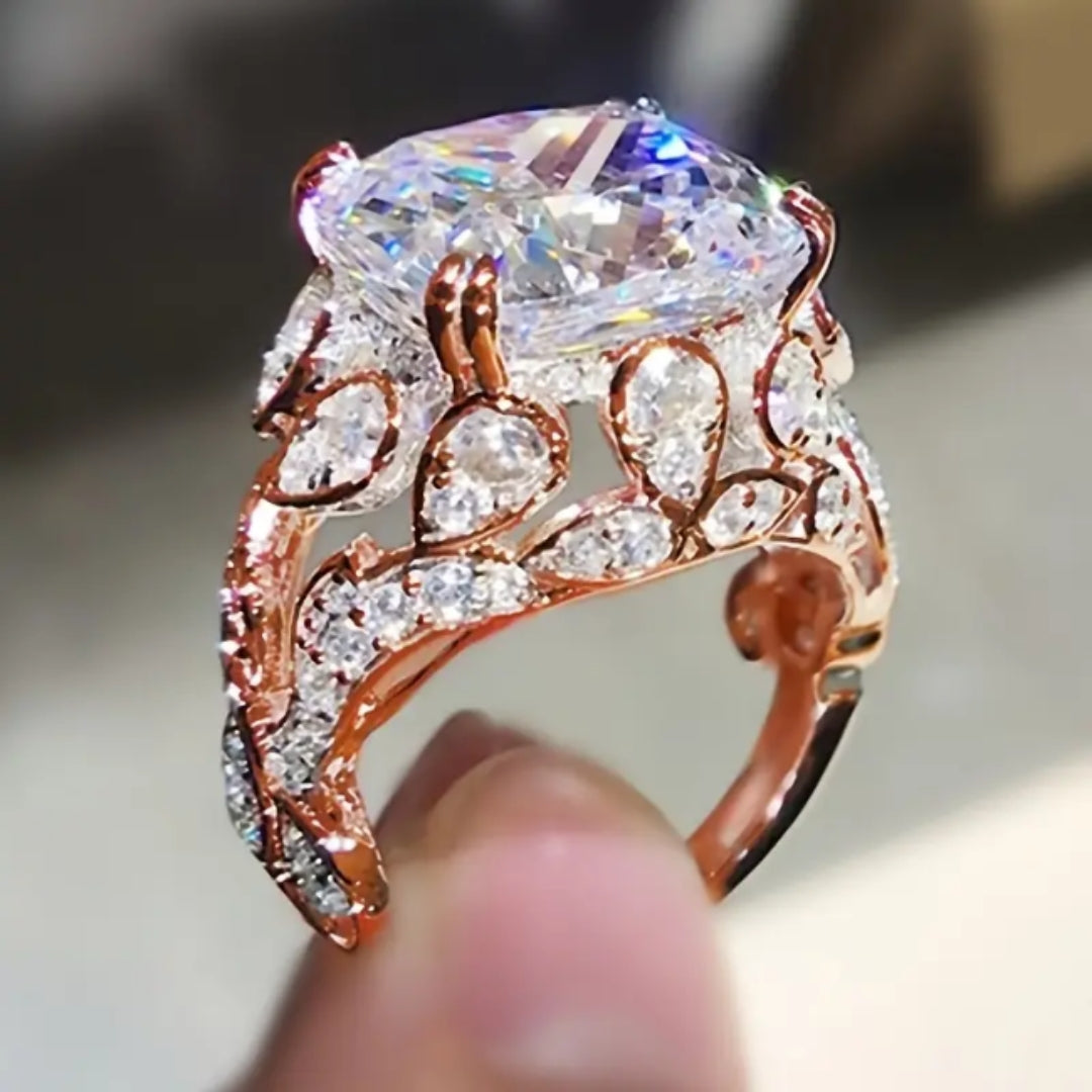Bague en Verre Vintage Dorée