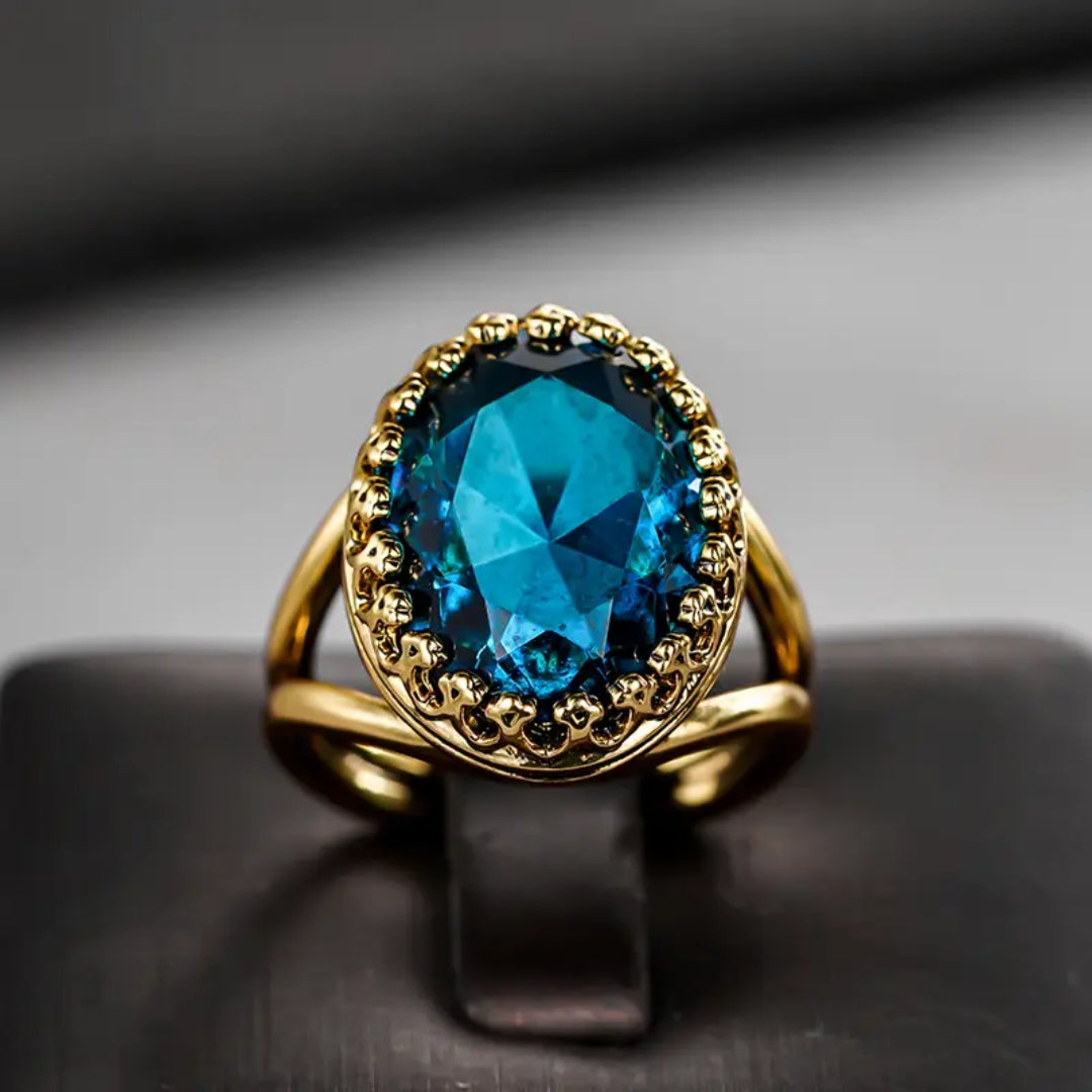Bague en Or avec Saphir Bleu