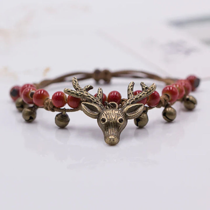 Bracelet en céramique fait main avec charme faon