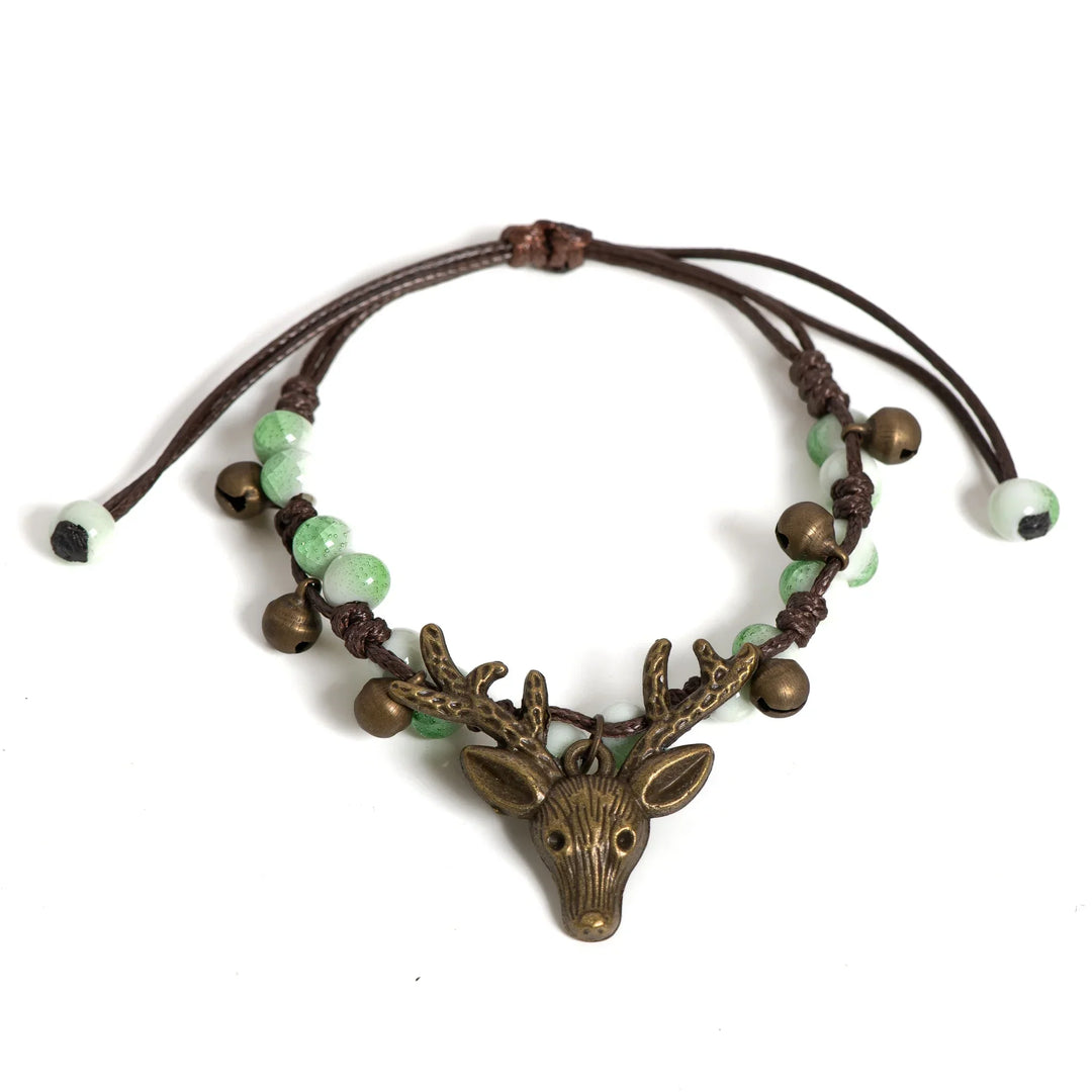 Bracelet en céramique fait main avec charme faon