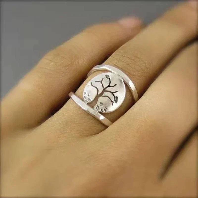 Bague Ajustable en Argent Arbre de Vie