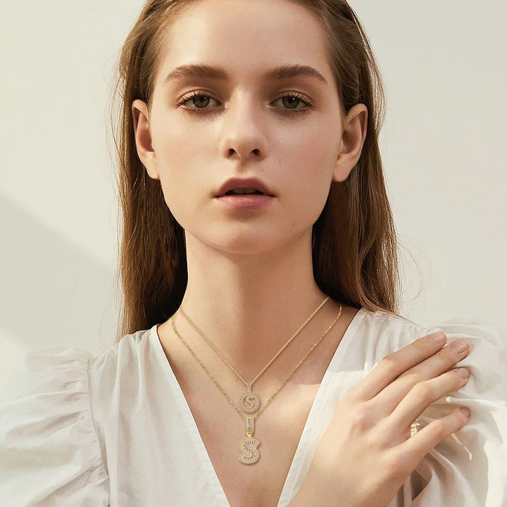 Collier initial en pavé | Or