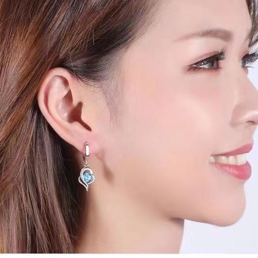 Boucles d'oreilles Eclipse Heart Drop | Or blanc