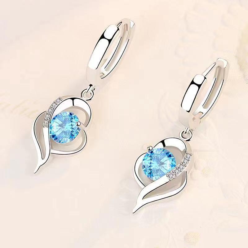 Boucles d'oreilles Eclipse Heart Drop | Or blanc