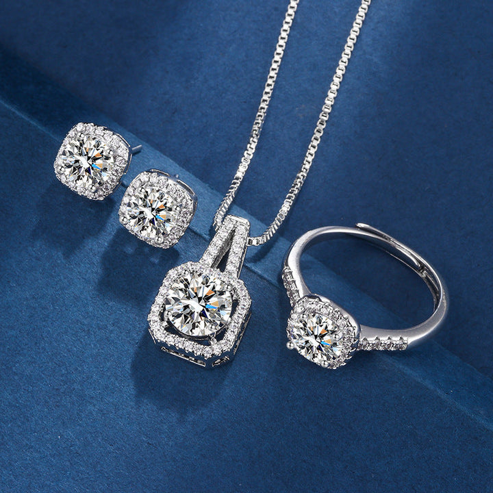 Ensemble Aria Carré Rayonnant | Or Blanc