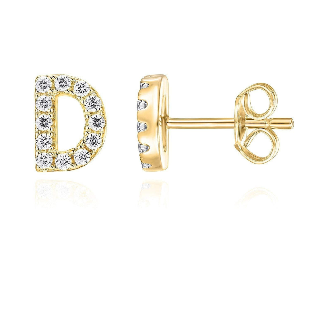 Boucle d'oreille Initiale 1pc | Or Blanc 16k