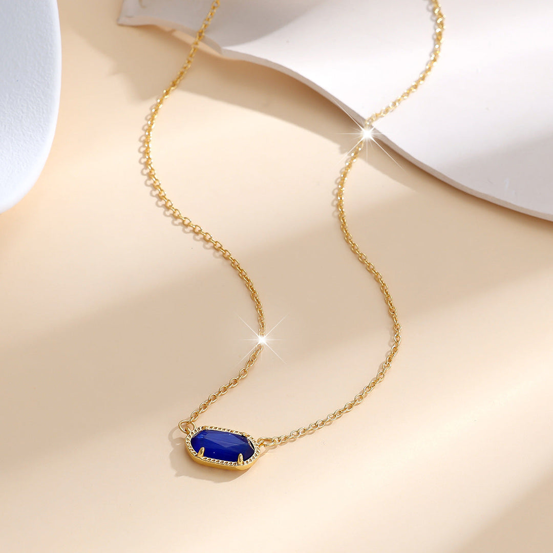 Collier Ovale Classique en Saphir | Or