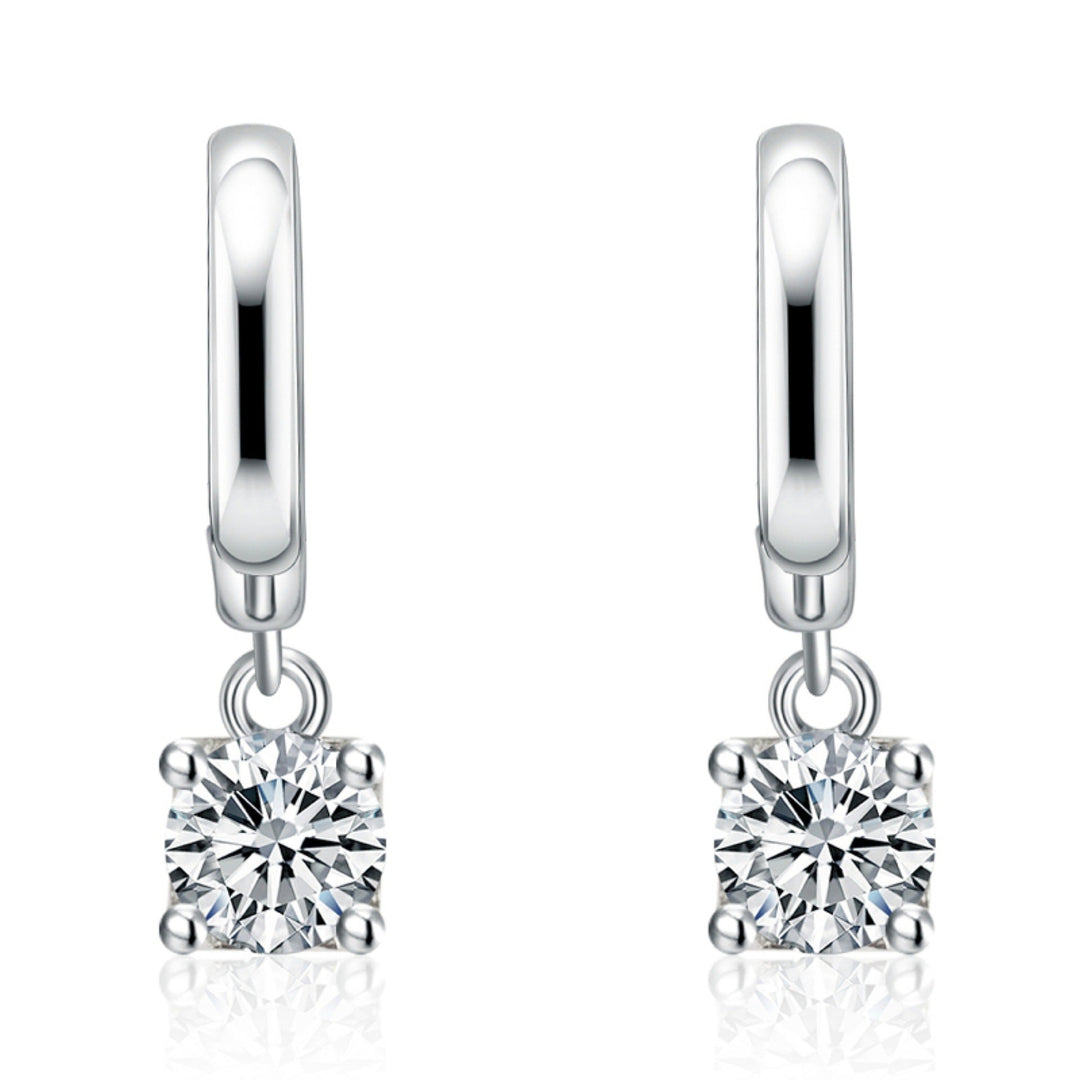 Boucles d'oreilles carrées Aurora | Or blanc 16k