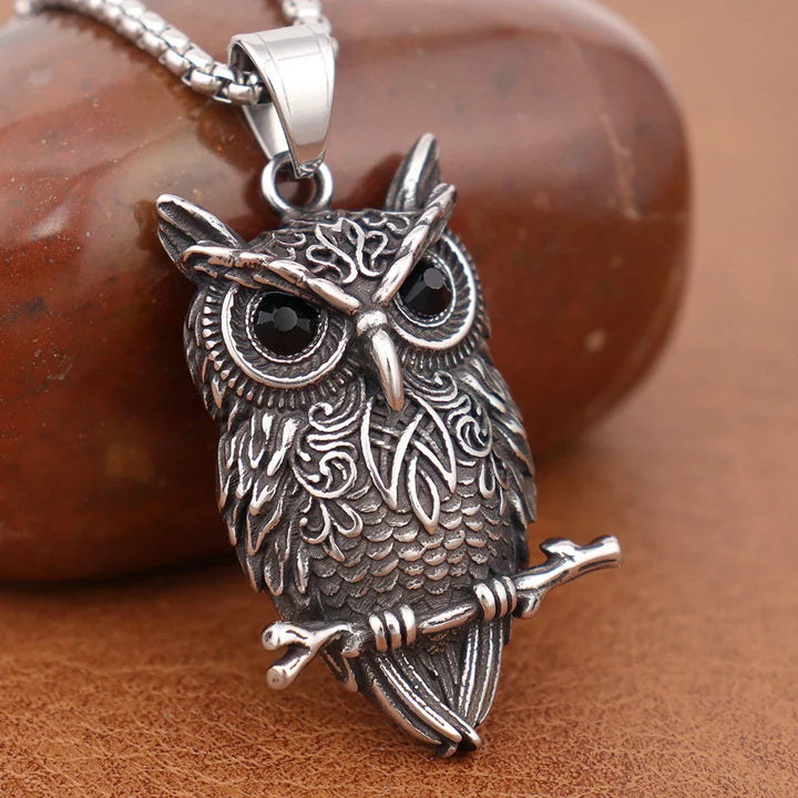 Collier Pendentif Sage Hibou Vintage
