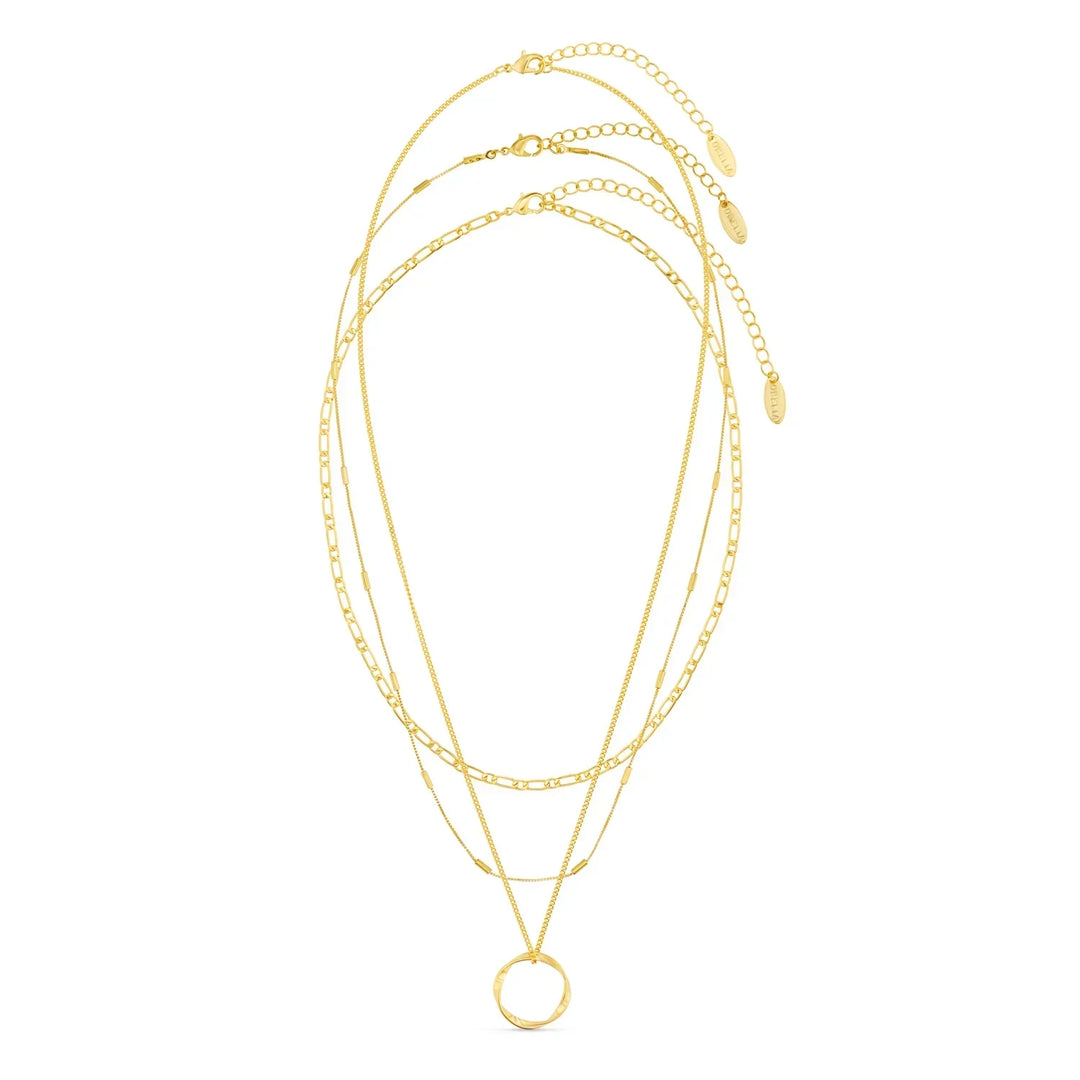 Collier à trois rangées Open Circle | Or