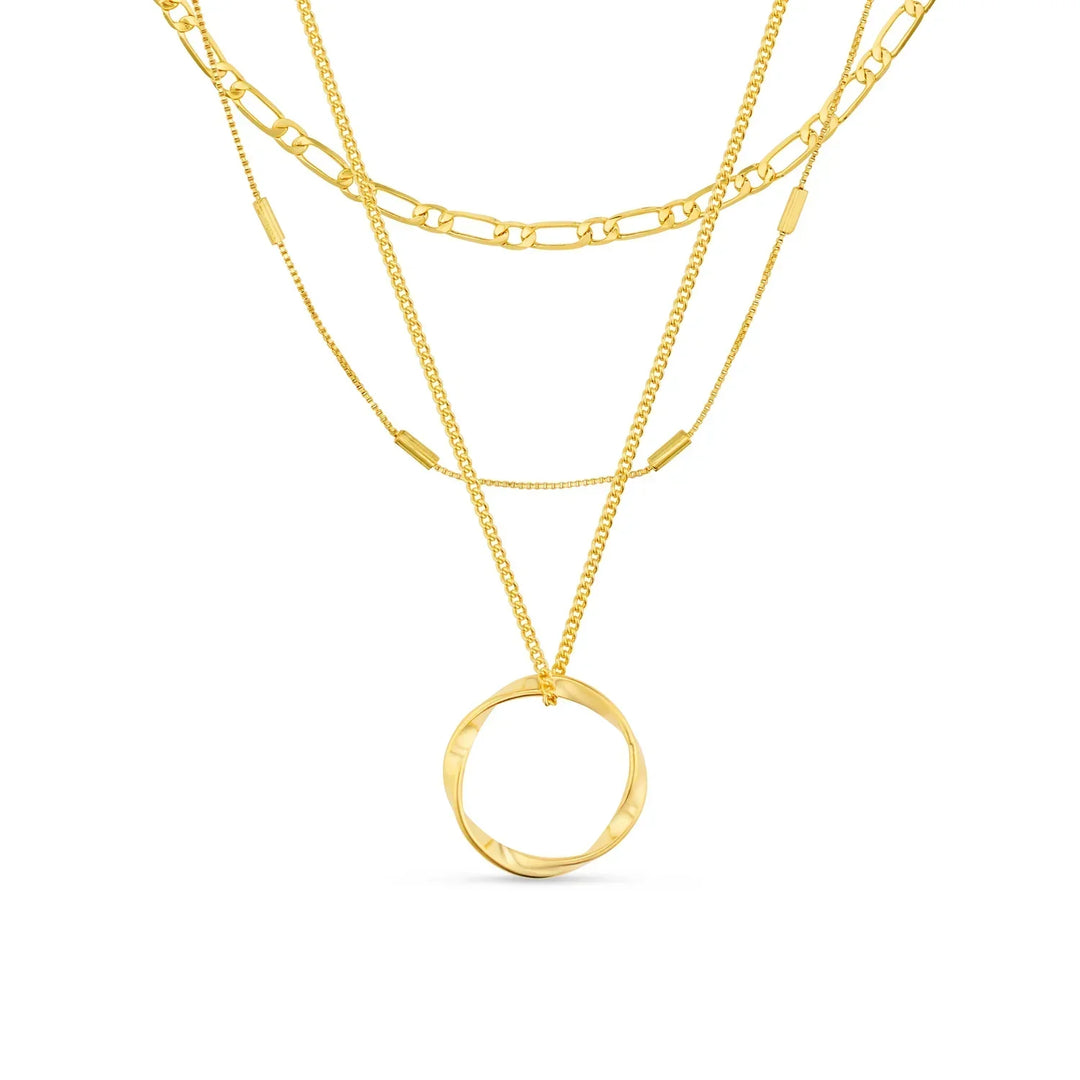 Collier à trois rangs Open Circle | Or blanc